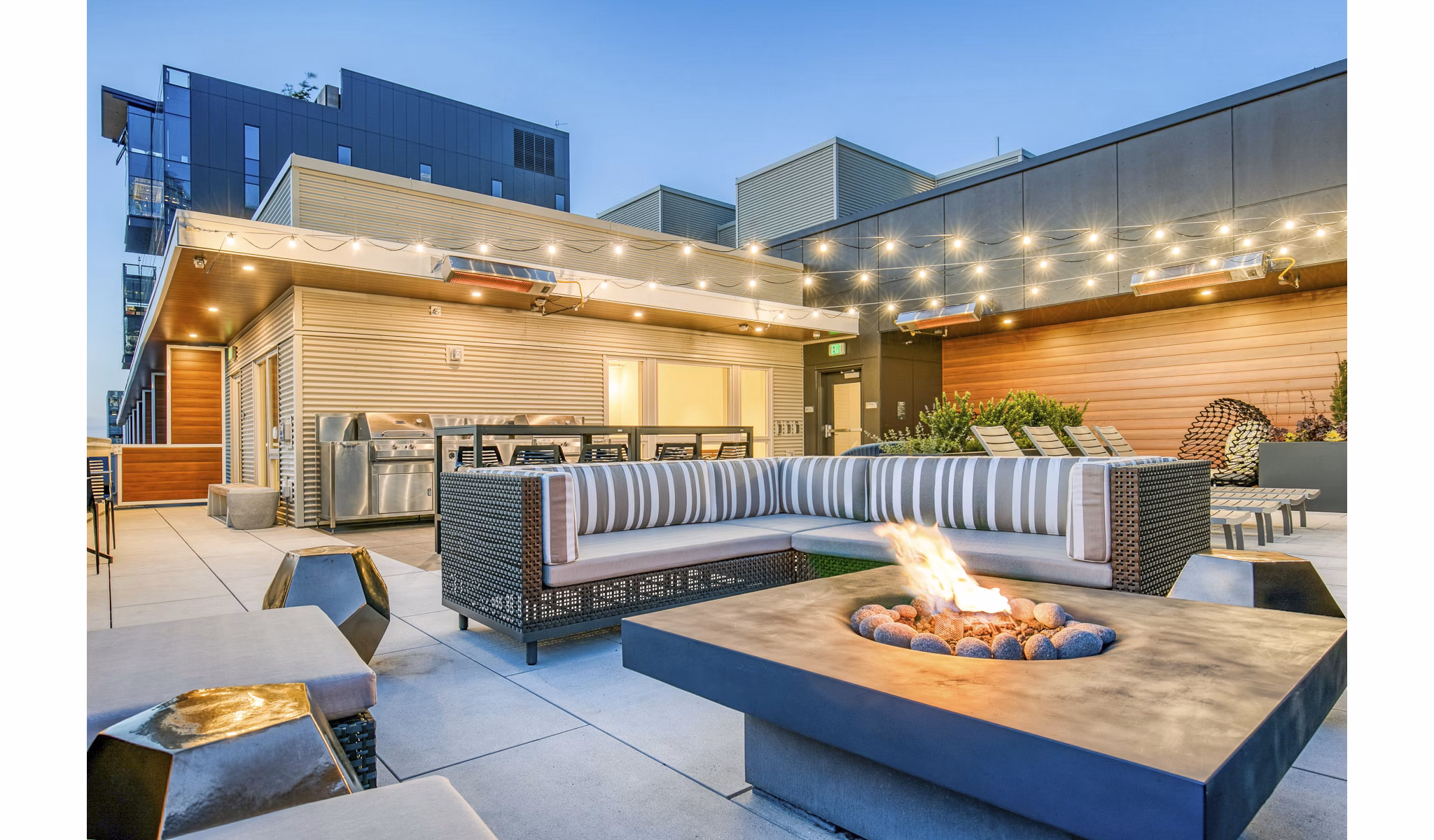 fire pit/patio at  Orion Apartments
