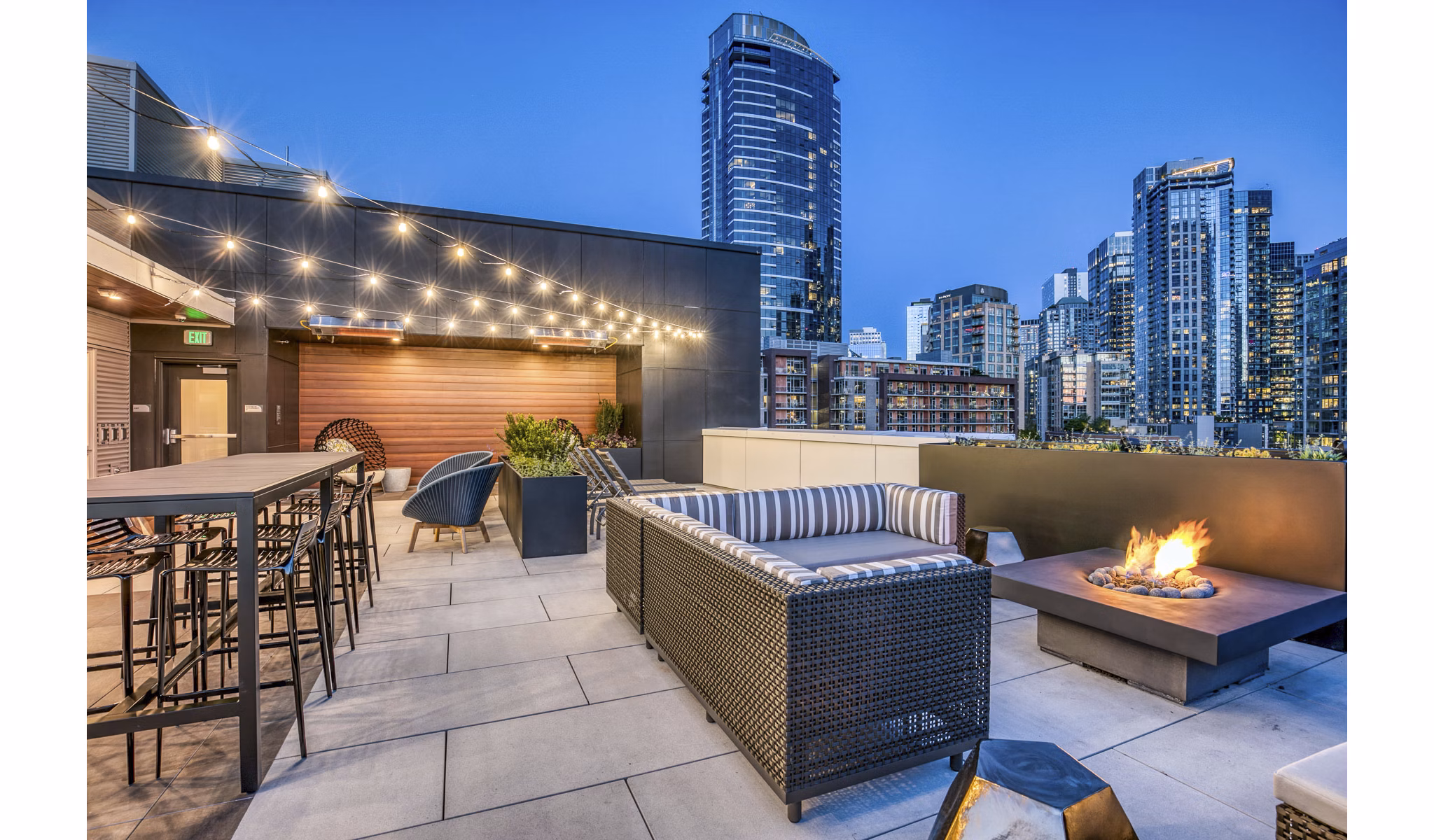 fire pit/patio at  Orion Apartments
