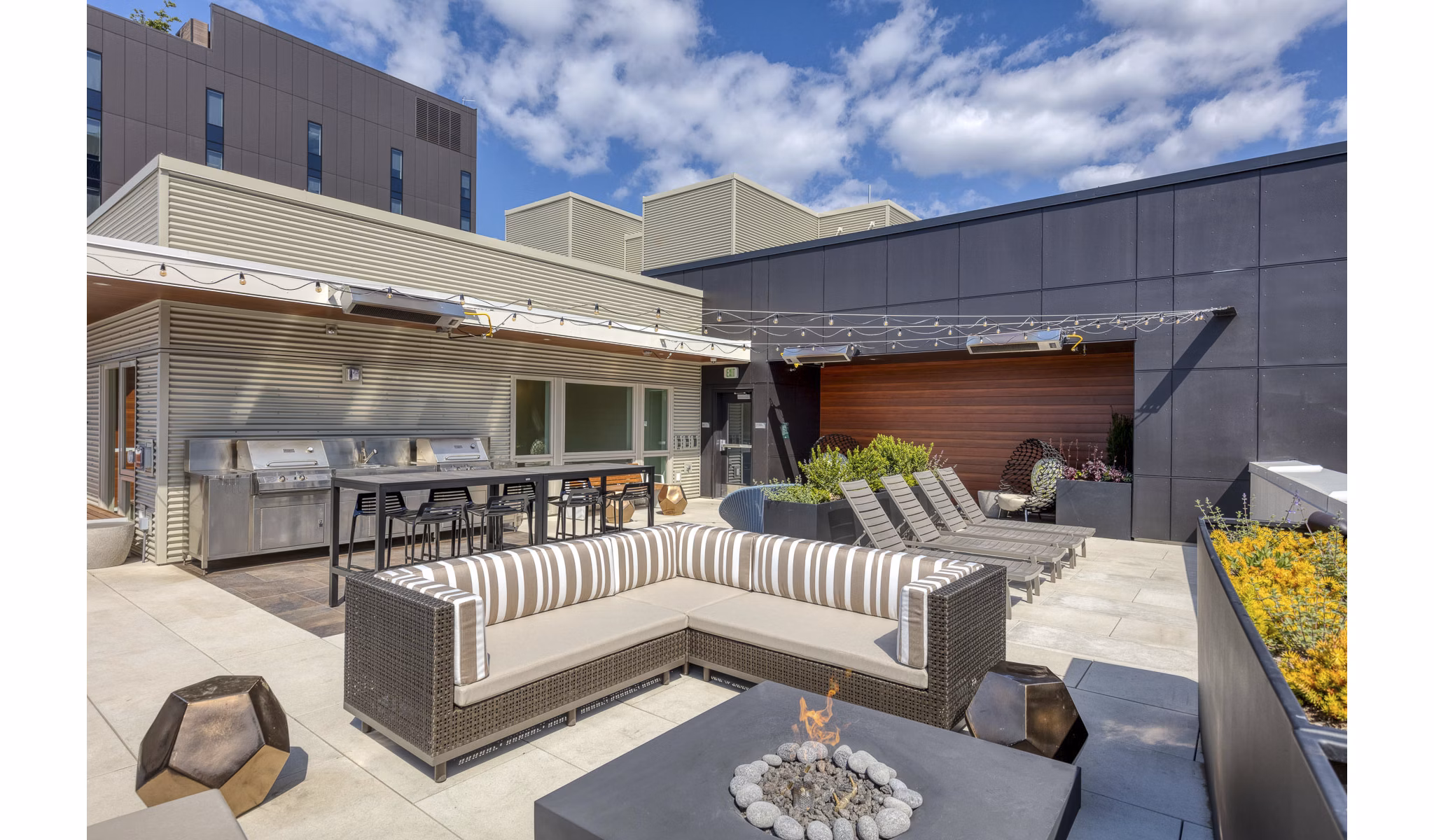 grill area/fire pit/patio at  Orion Apartments