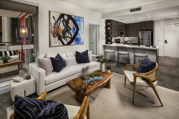 living room at LA Plaza Village Apartments