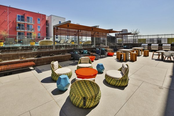 rooftop deck at LA Plaza Village Apartments