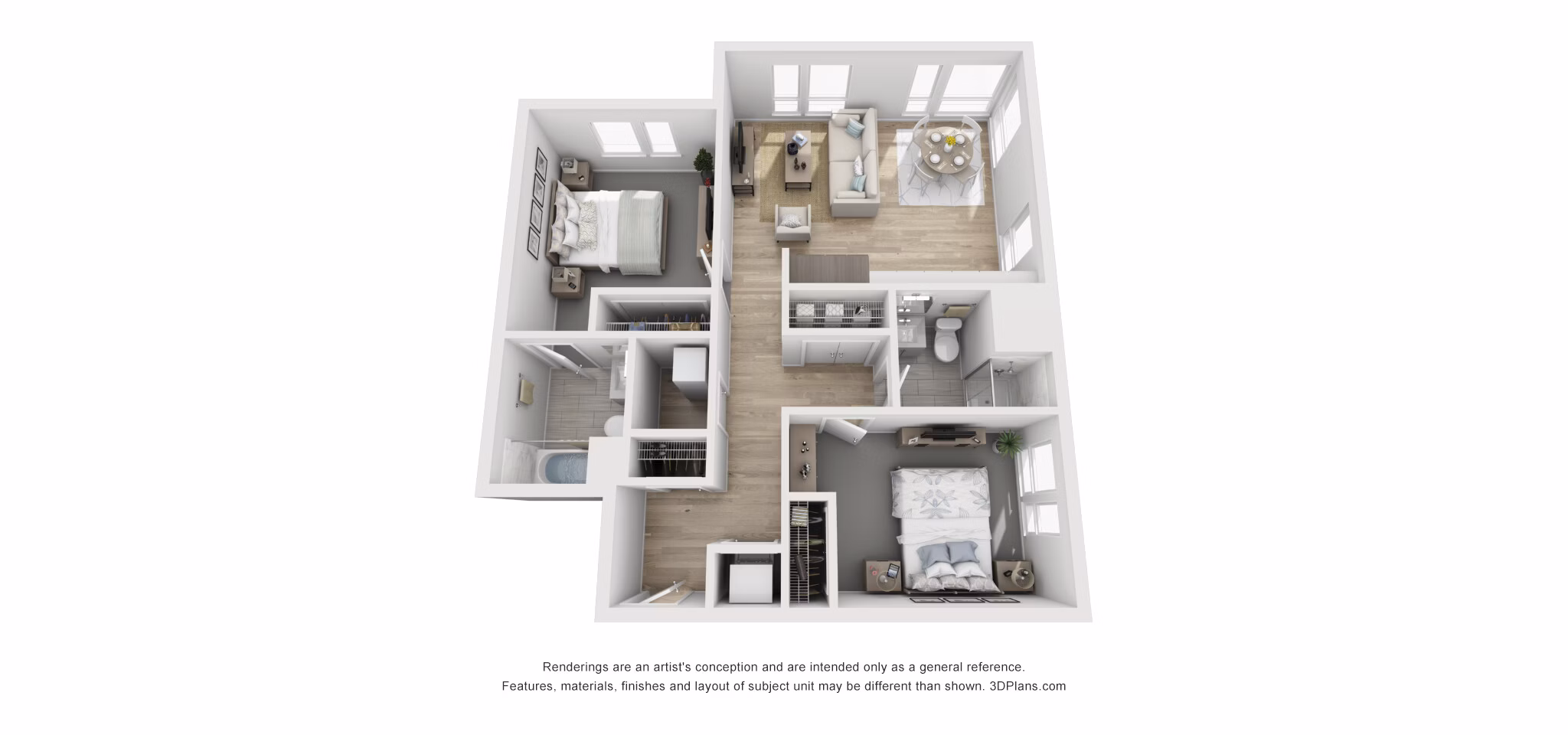2 Bedroom A floor plan at Union House Apartments