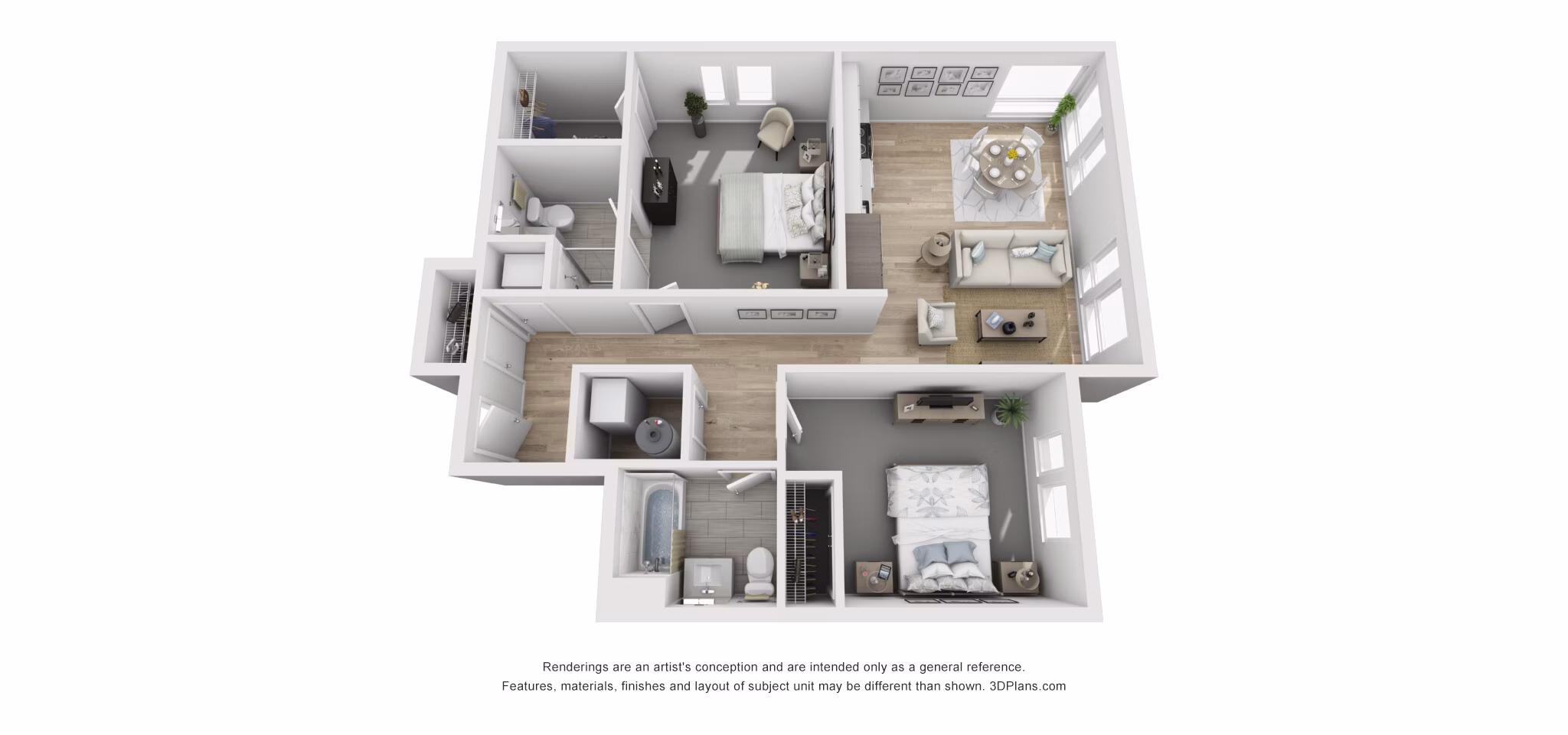 2 Bedroom C floor plan at Union House Apartments