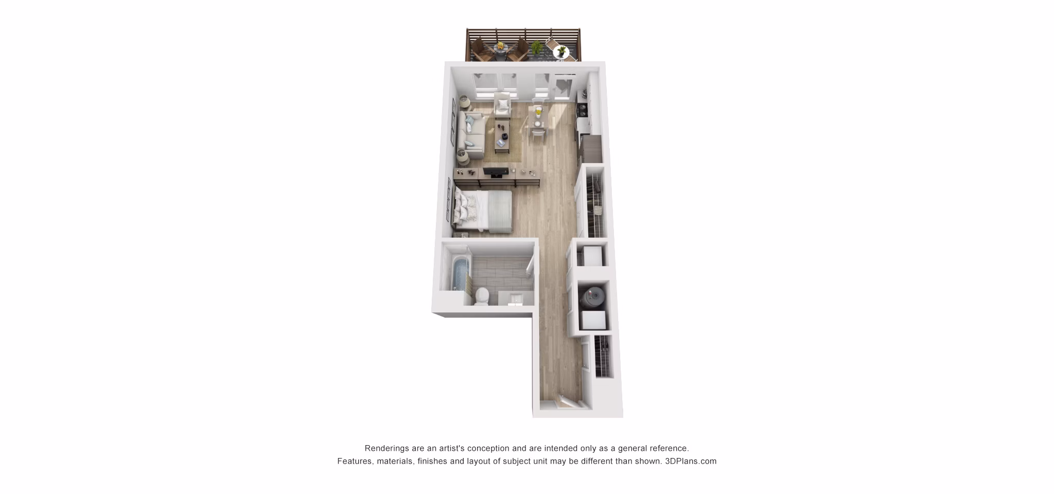 Studio A floor plan at Union House Apartments