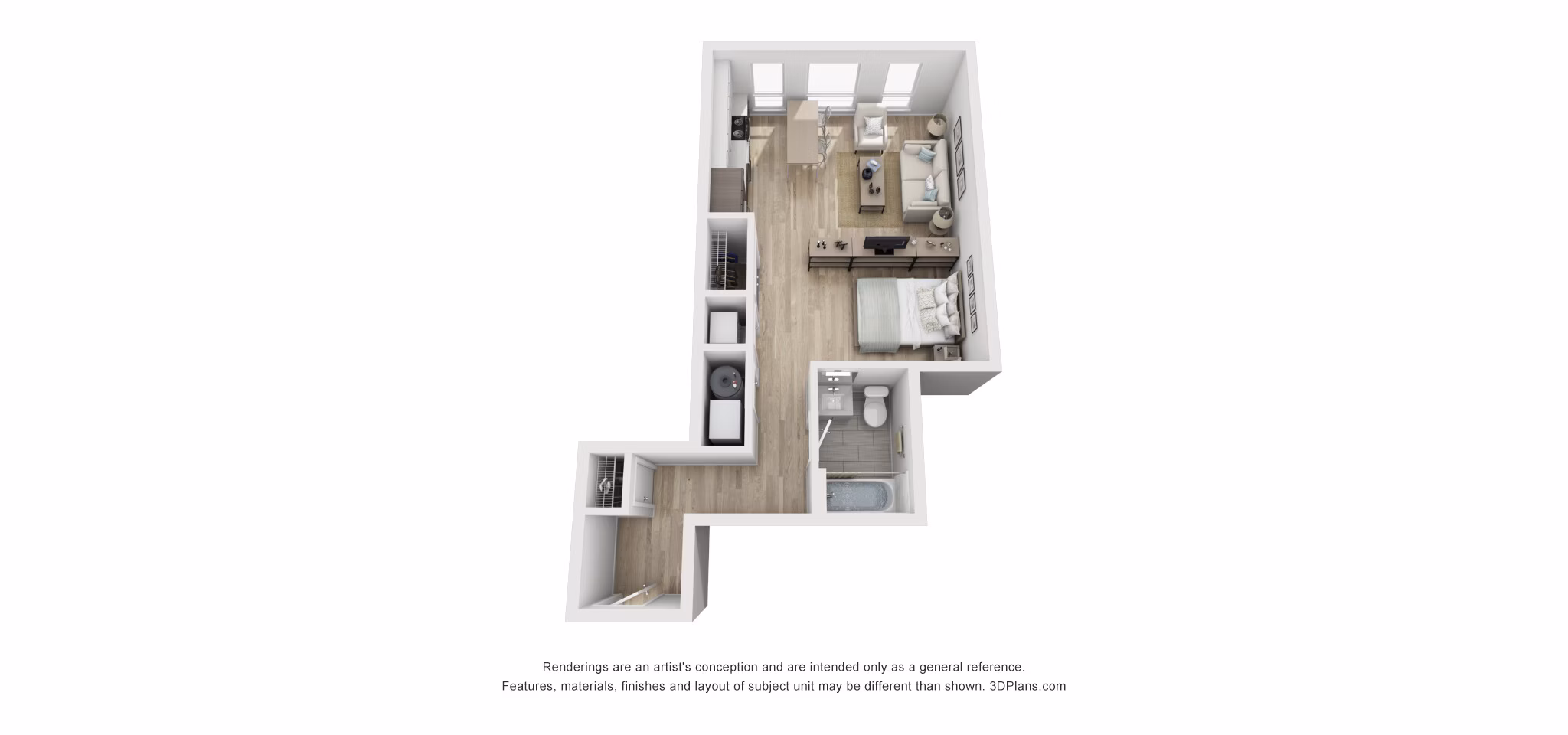 Studio B floor plan at Union House Apartments