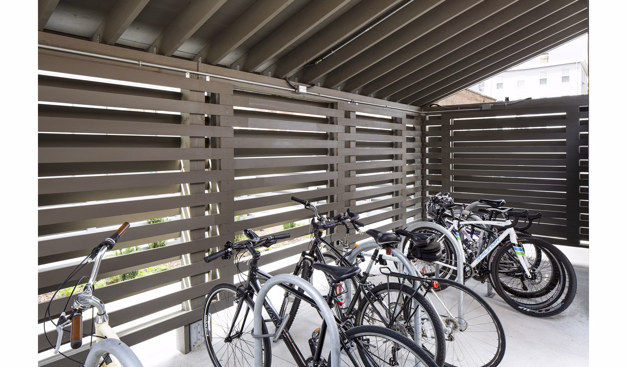 Secure bike storage area at Union House Apartments, a premium feature for residents seeking active and sustainable living solutions