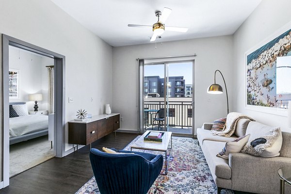 living room at West Village Apartments