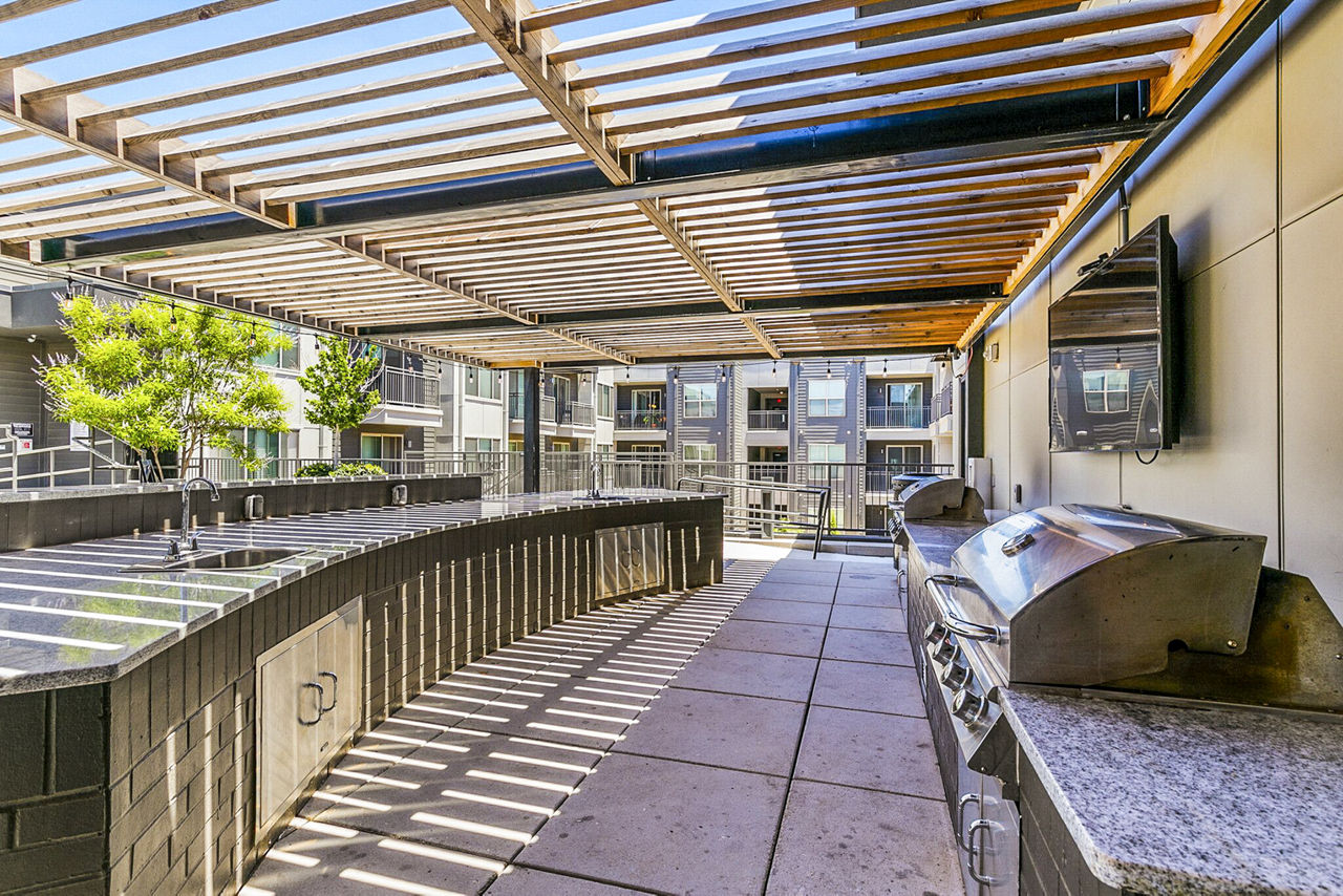 Grill area at West Village Apartments