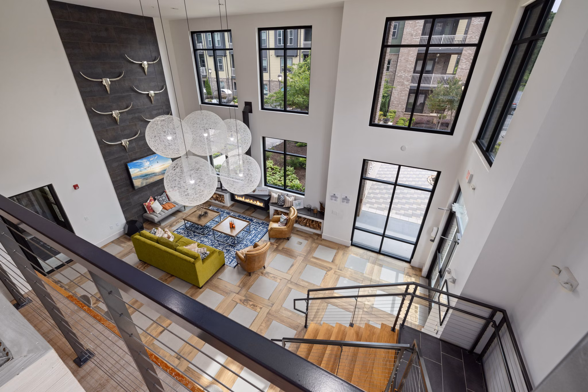 Clubhouse featuring modern design and community spaces at The Dakota Apartments