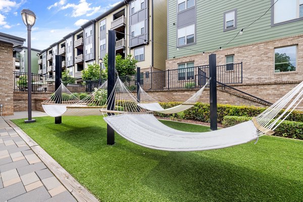 Hammock recreational area at The Dakota Apartments, a Greystar luxury community with relaxing outdoor space for residents