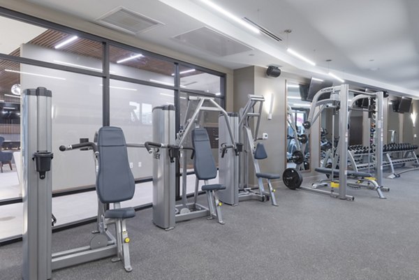 State-of-the-art fitness center with modern equipment at Elan Yorktown Apartments