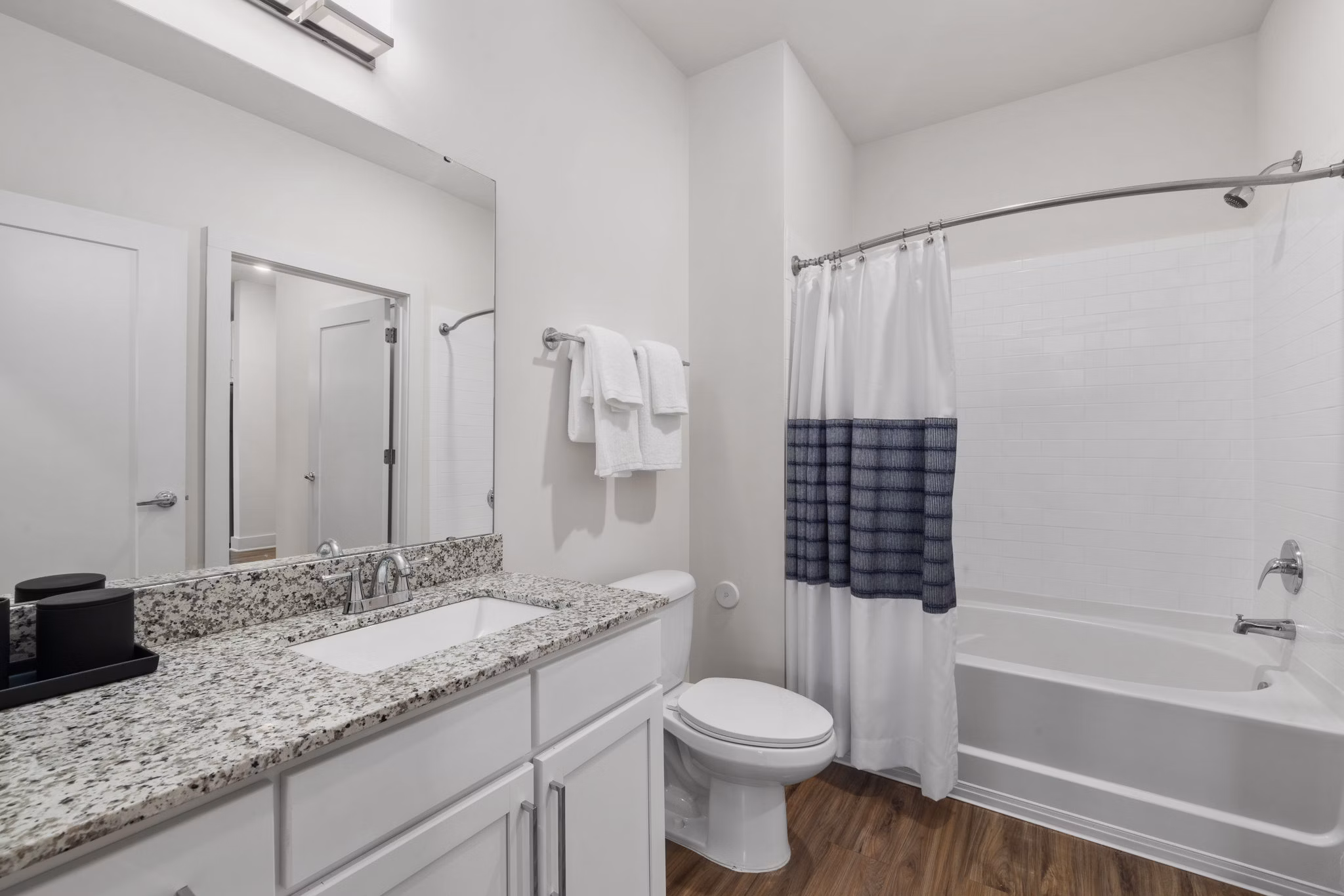 Modern bathroom with sleek fixtures at Republic Flats Apartments