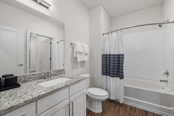 Modern bathroom with sleek fixtures at Republic Flats Apartments