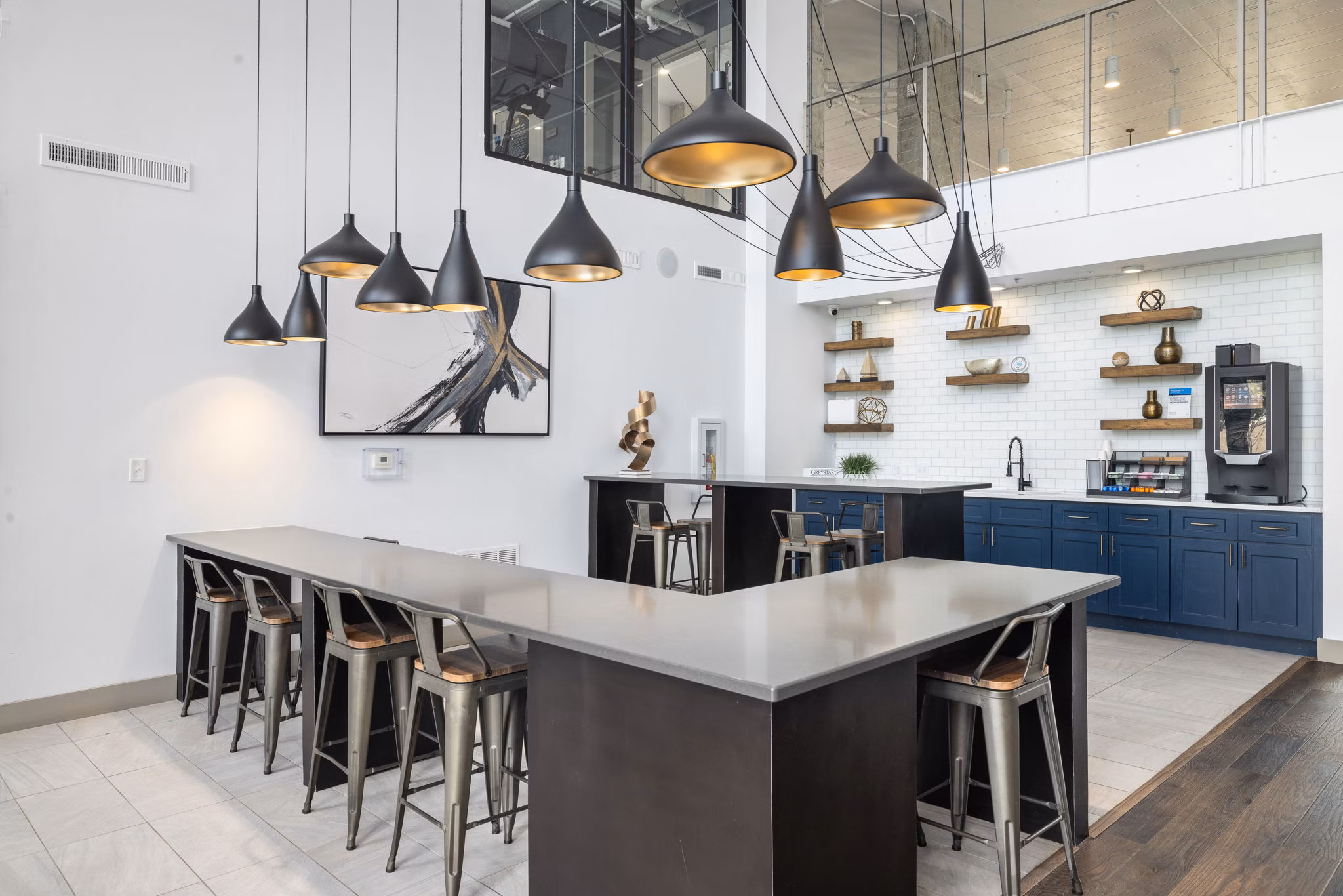 Upscale clubhouse with modern furnishings at Republic Flats Apartments