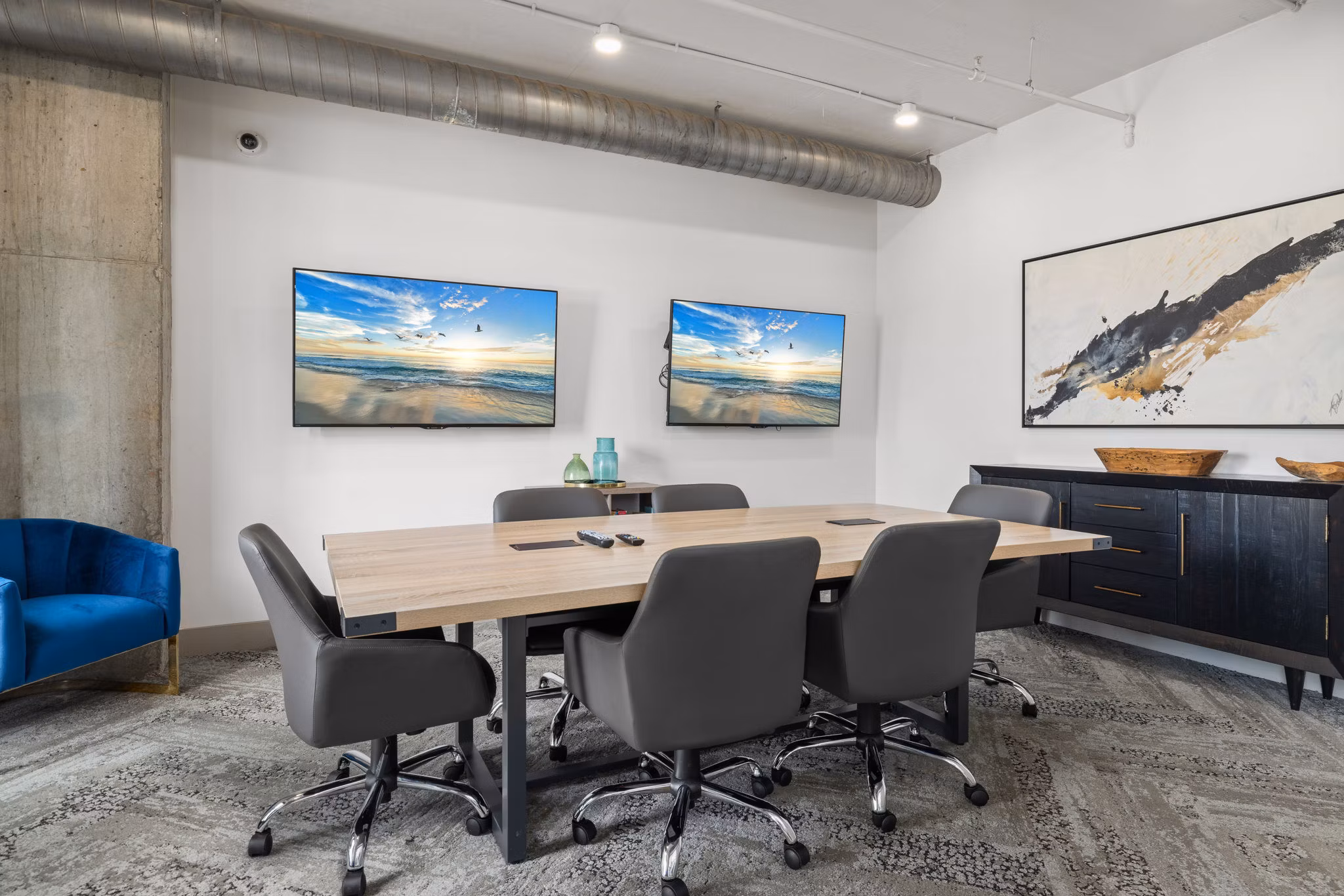 Modern home office setup at Republic Flats Apartments in a luxurious community, ideal for productivity and comfort