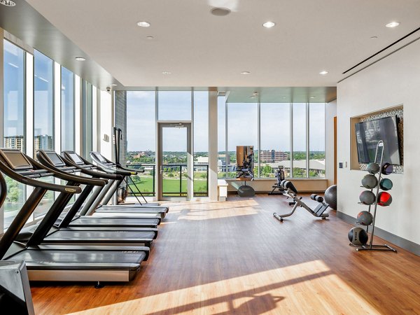 Modern fitness center with state-of-the-art equipment at Northshore Apartments
