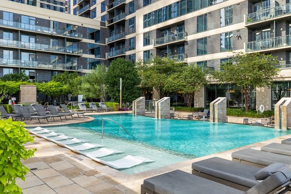 Refreshing outdoor pool with lounge chairs at Northshore Apartments