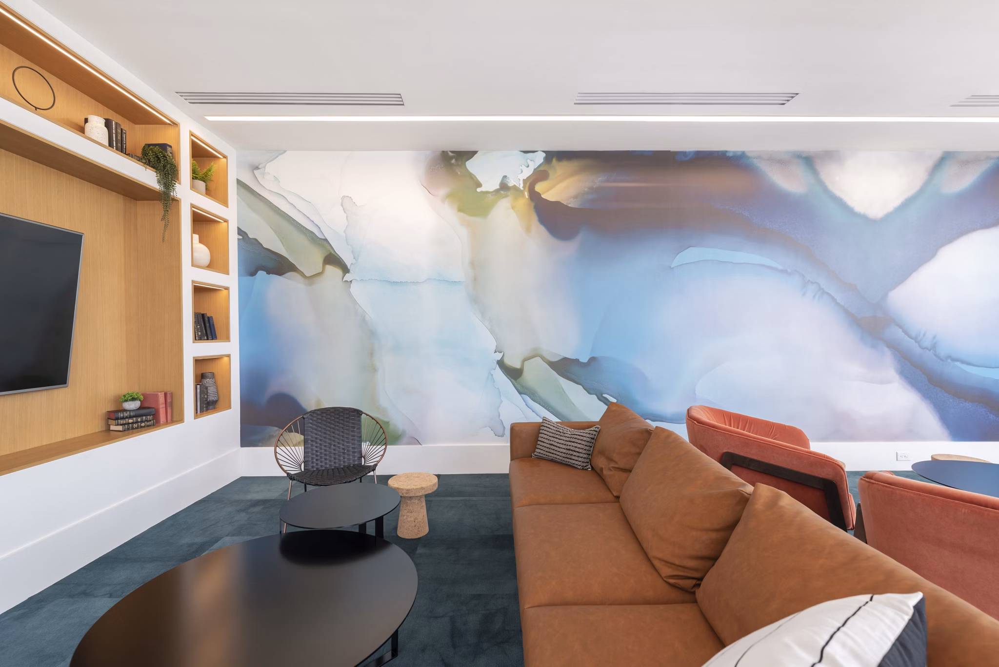 Contemporary clubhouse with modern amenities at Radius Apartments