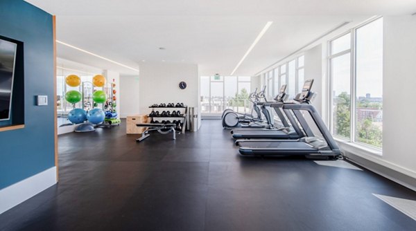 State-of-the-art fitness center with modern equipment at Radius Apartments