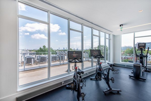 State-of-the-art fitness center with modern equipment at Radius Apartments offering luxury living