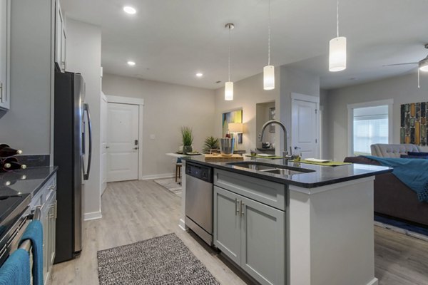 Modern kitchen with stainless steel appliances at Proximity Northlake Apartments