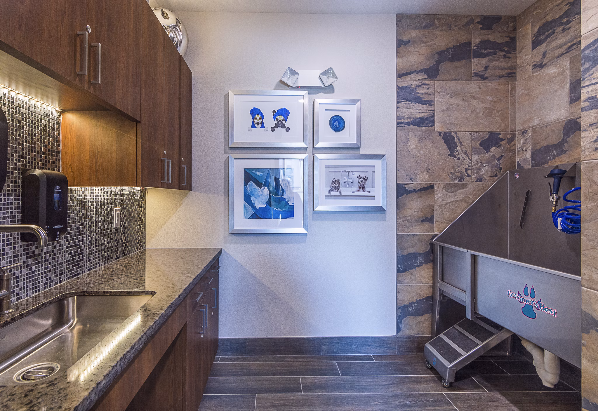 Convenient dog wash station at Overture Frisco Apartments, tailored for pet-loving residents seeking premium amenities in a luxury community