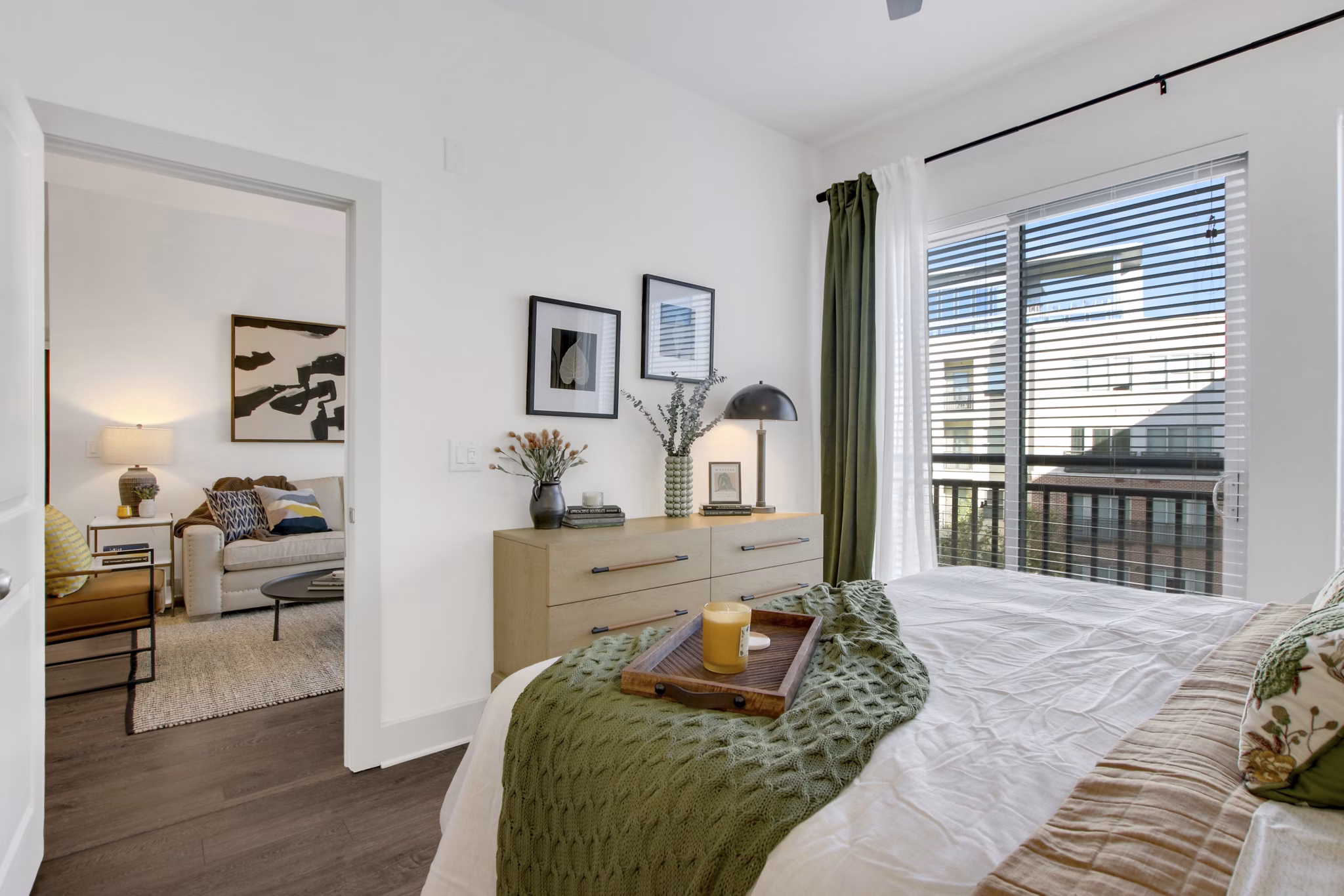 bedroom at The Bryant at Buckhead Village Apartments
