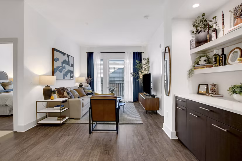living room at The Bryant at Buckhead Village Apartments