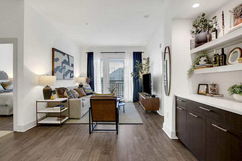 living room at The Bryant at Buckhead Village Apartments
