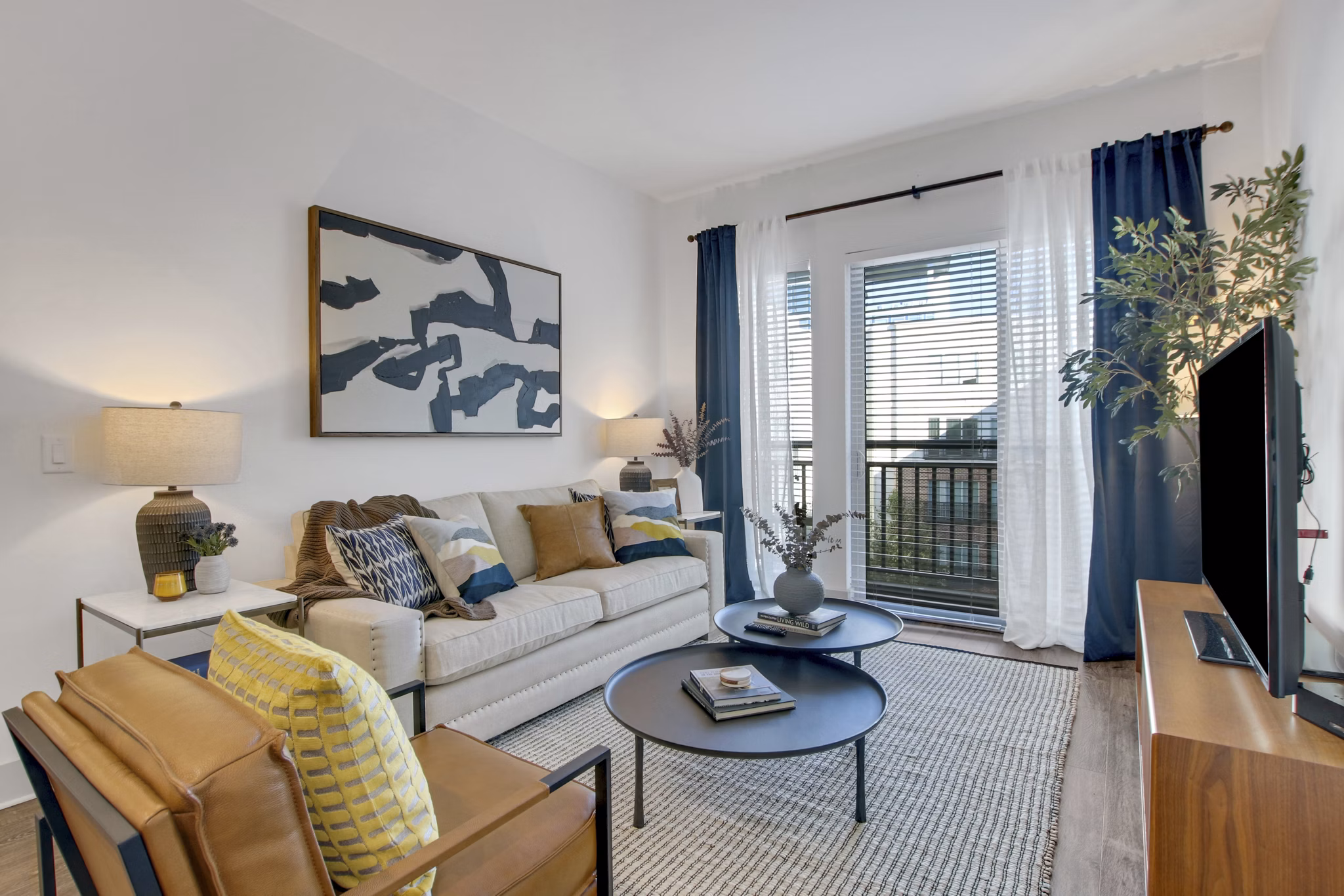 living room at The Bryant at Buckhead Village Apartments