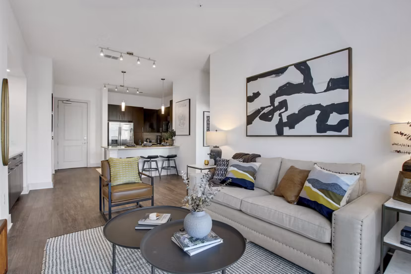 living room at The Bryant at Buckhead Village Apartments