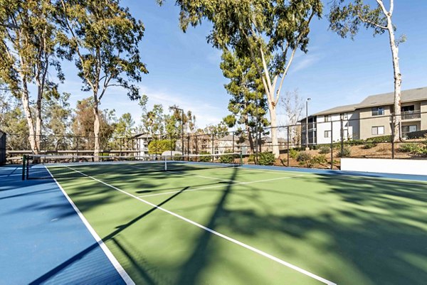 Basketball and tennis sport court at Solana at Grand Apartments, ideal for outdoor recreation and fitness enthusiasts