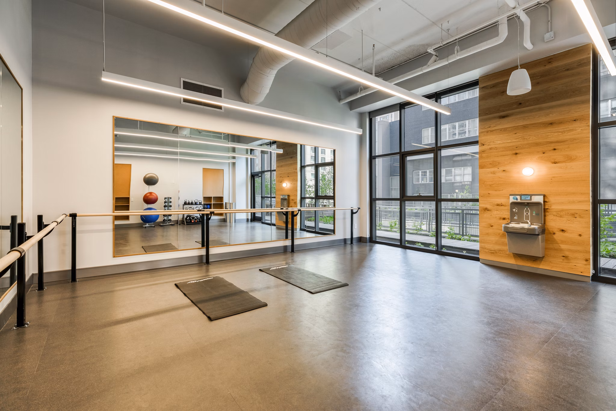 yoga/spin studio at Bella Terra Apartments