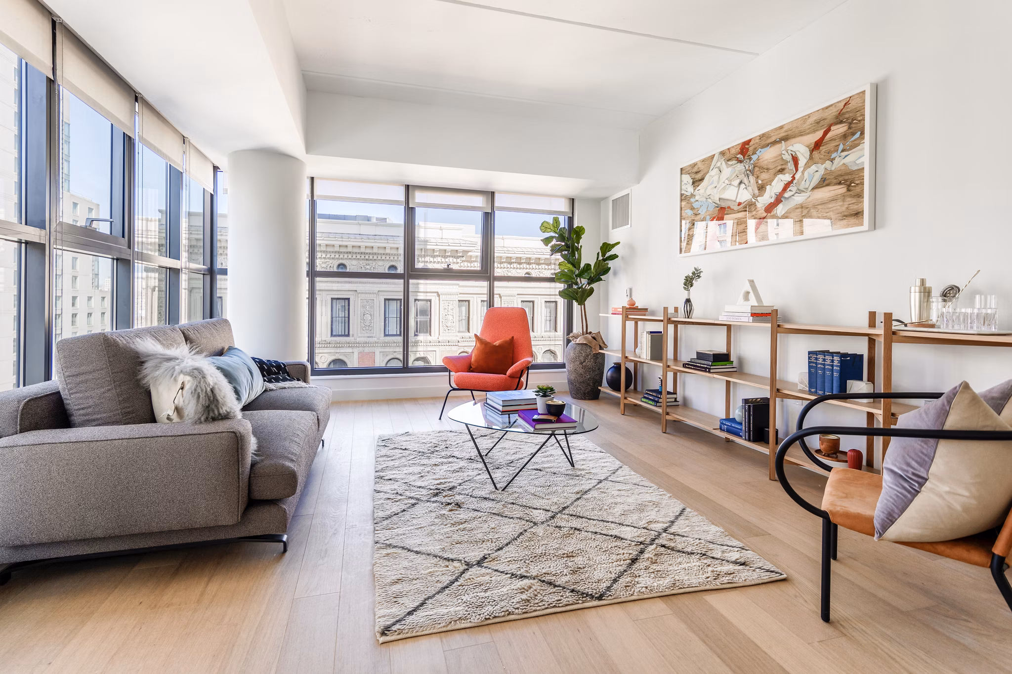 living room at The Girard Apartments