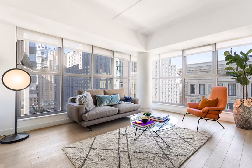 living room at The Girard Apartments