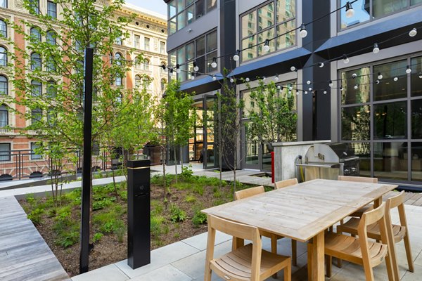 grill area at The Girard Apartments