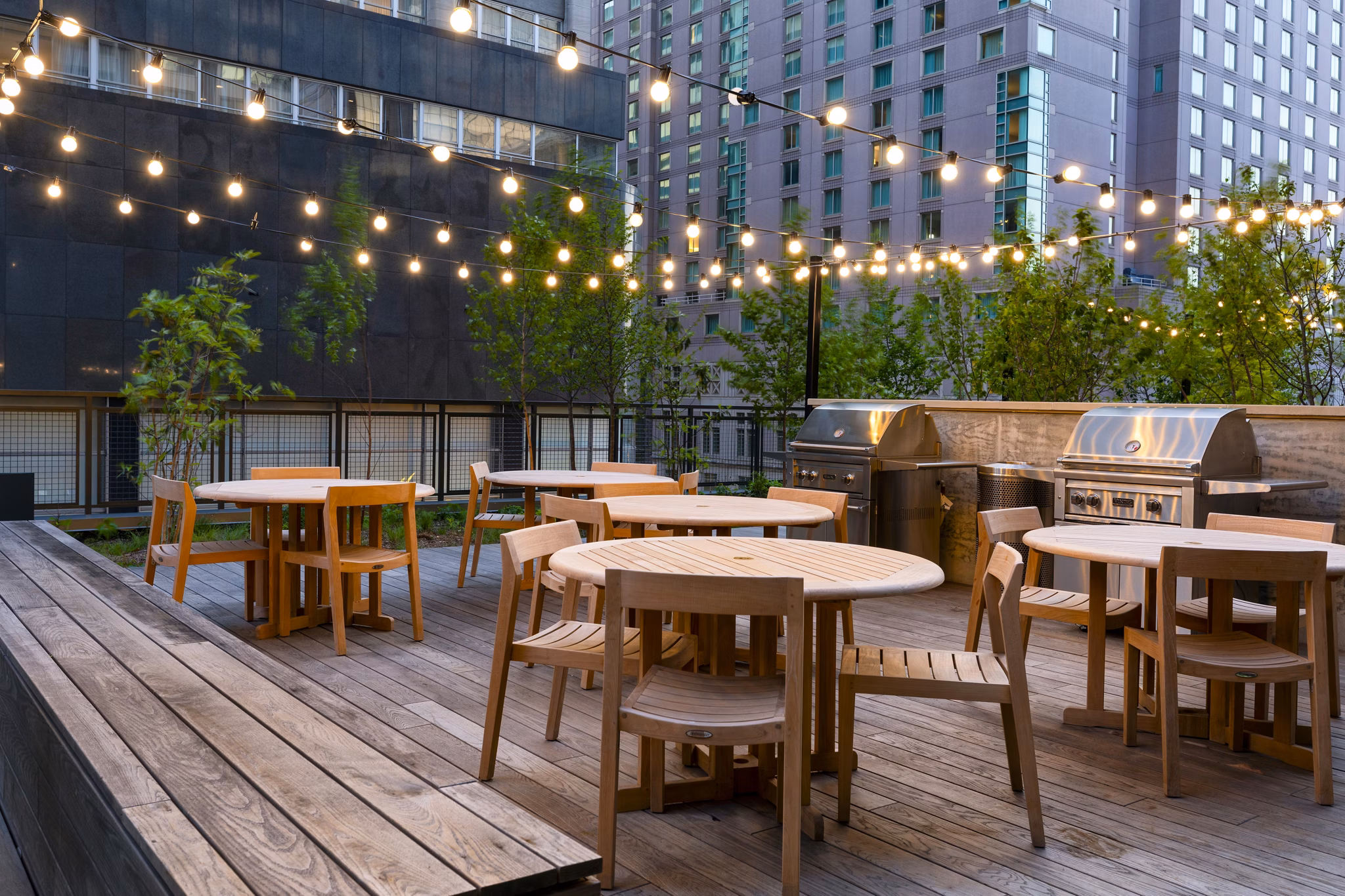 grill area at The Girard Apartments