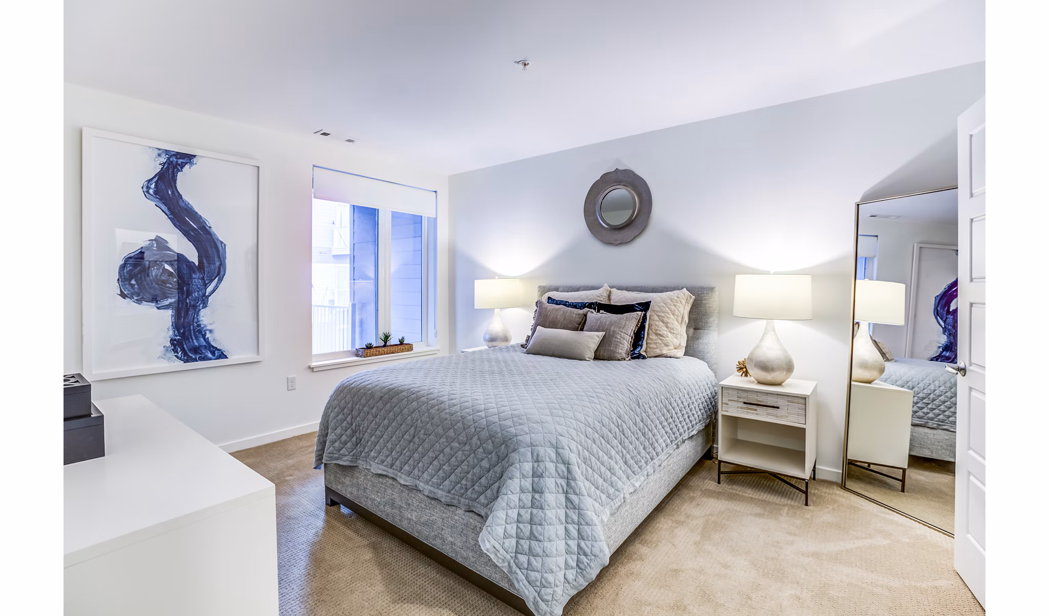 Bedroom featuring modern decor and coastal views in Ocean 650 Apartments