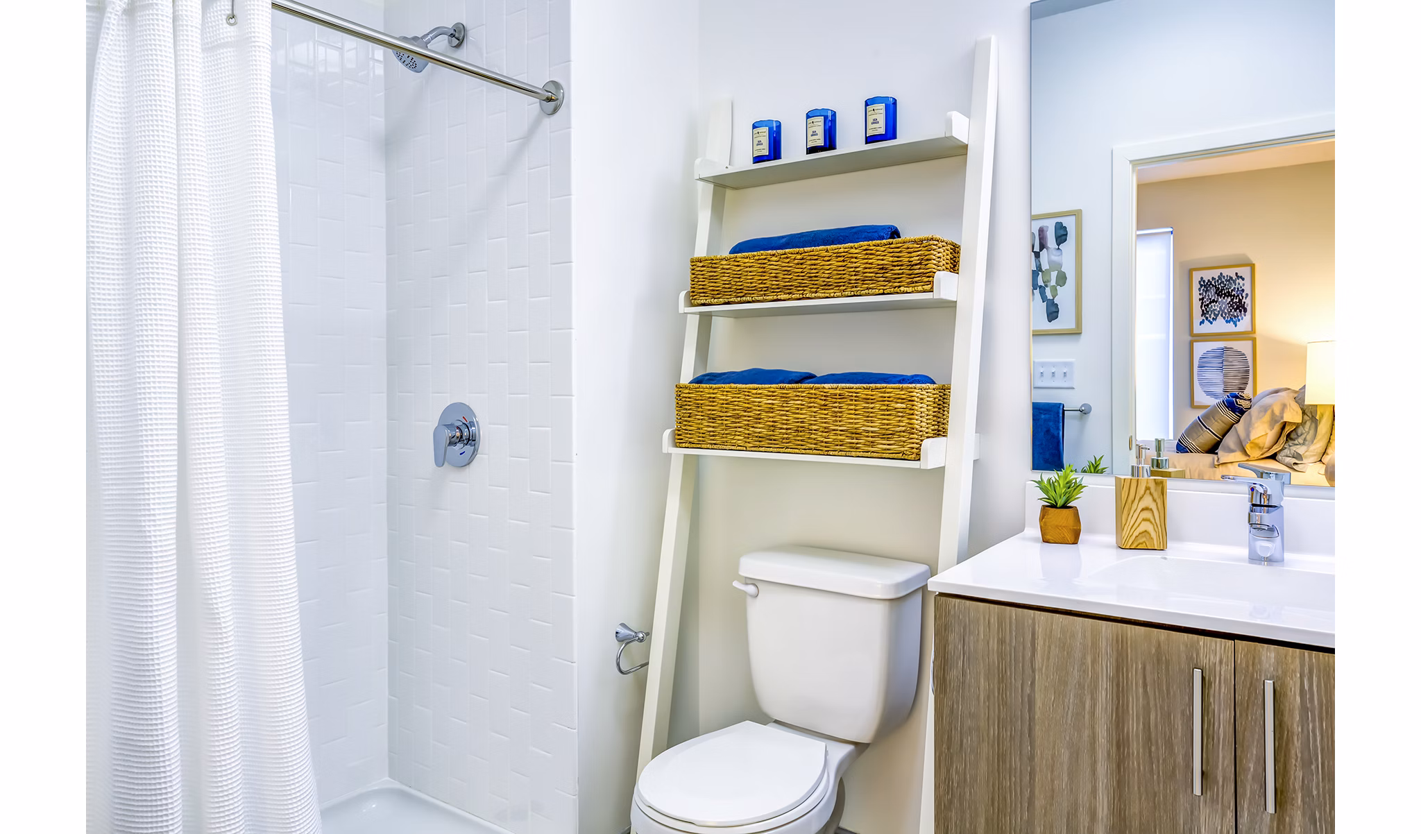 Spa-inspired bathroom featuring a soaking tub and sleek fixtures in Ocean 650 Apartments