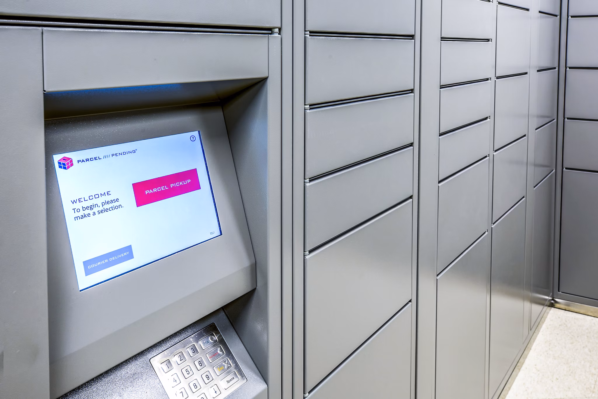 Ocean 650 Apartments: Secure parcel pickup station offering convenient package management for residents