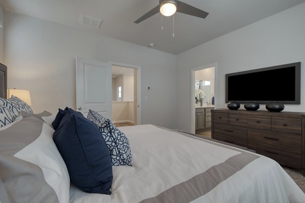 Elegant bedroom with stylish decor at Pradera Luxury Rental Homes
