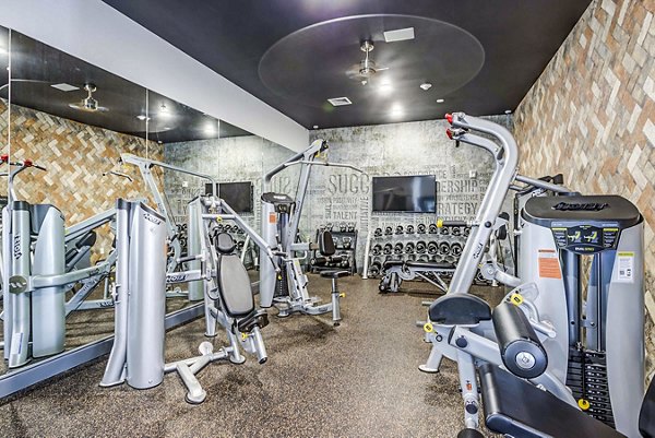 fitness center at College View Apartments