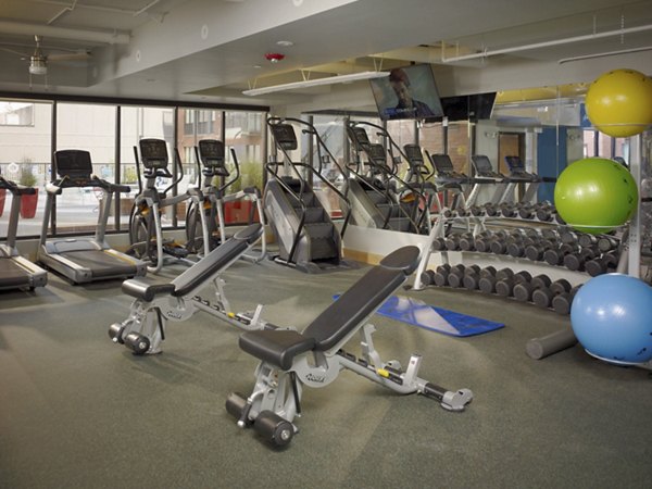 fitness center at Georgia Heights Apartments