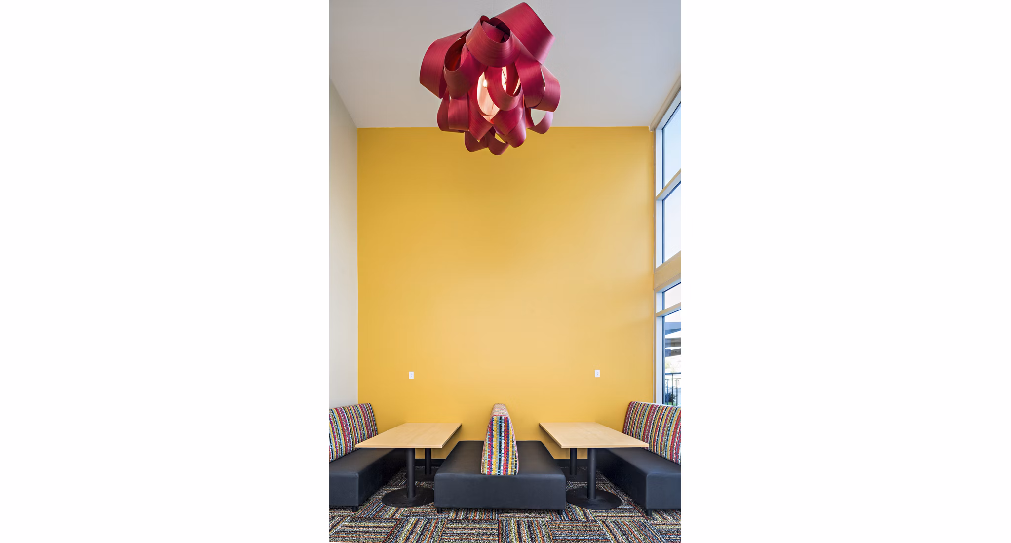 Clubhouse lobby featuring modern decor and seating at The Local Downtown Apartments