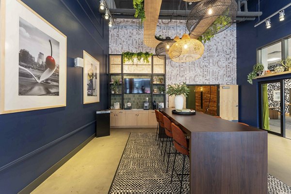 Modern clubhouse with recreational spaces at The Marshall Apartments
