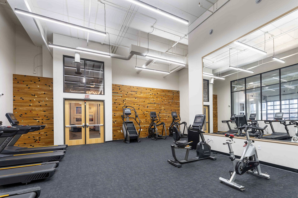 Fitness center with state-of-the-art equipment at The Marshall Apartments