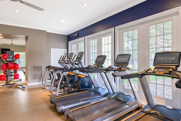 fitness center at The Pointe at State College Apartments