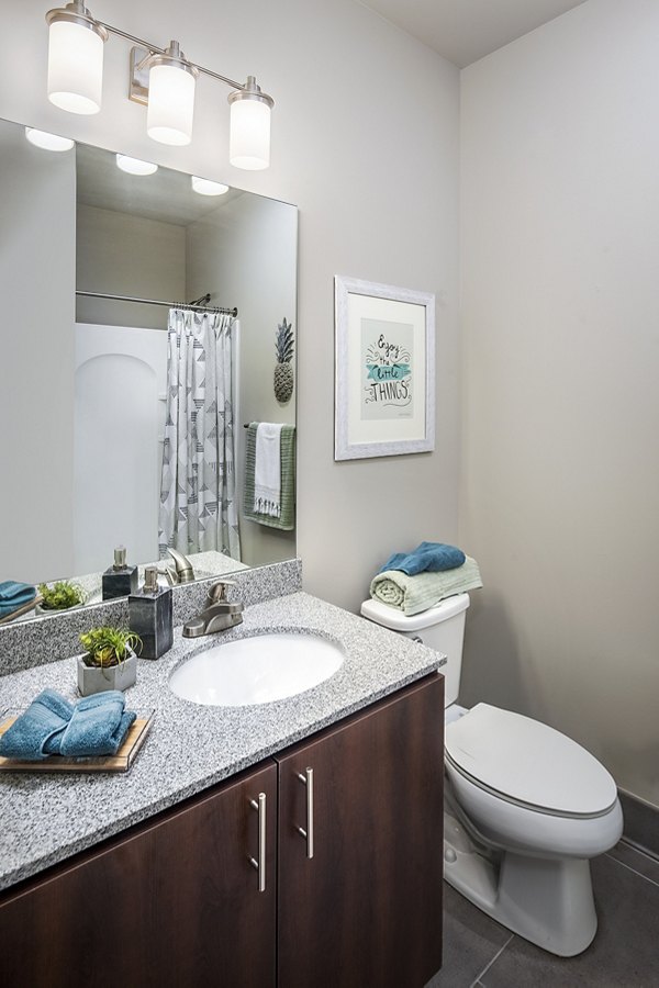 bathroom at SkyVue Apartments