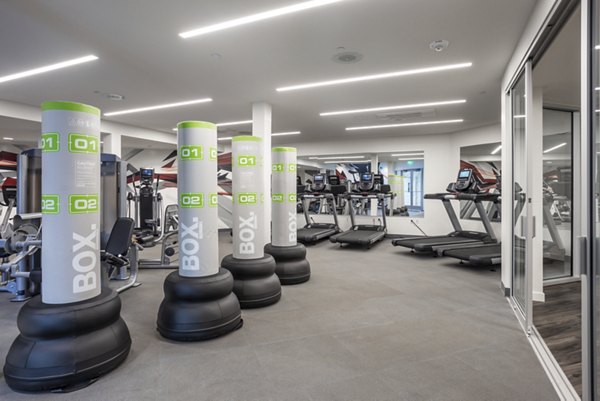 fitness center at The Broadway Apartments