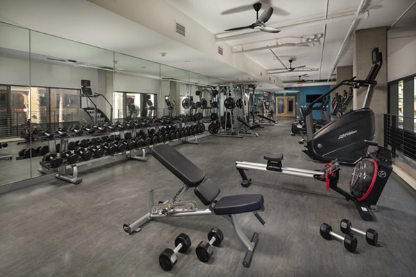 Modern fitness center with state-of-the-art equipment at Pierside South Apartments